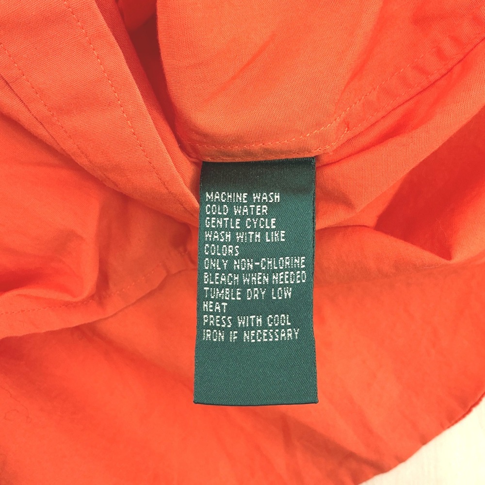 Lauren Ralph Lauren Shirt Womens S Orange Long Sleeve Cotton Button Up Preppy - Picture 7 of 8